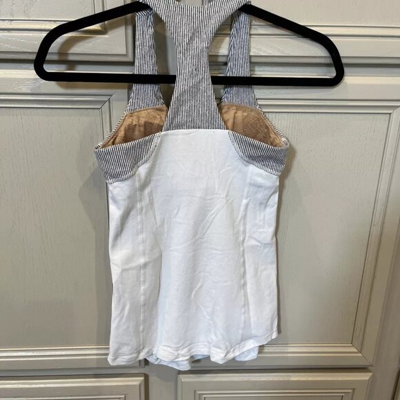 Lululemon Womens Tank Top Size 4 White / Black Activewear - Picture 7 of 9